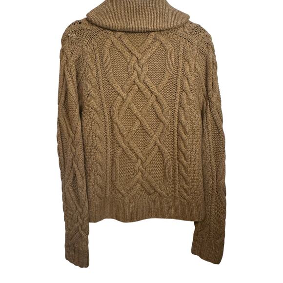 J Crew Handknit Fisherman Cardigan Sweater SZ L Wool Angora Cashmere Cable Knit - Picture 2 of 10